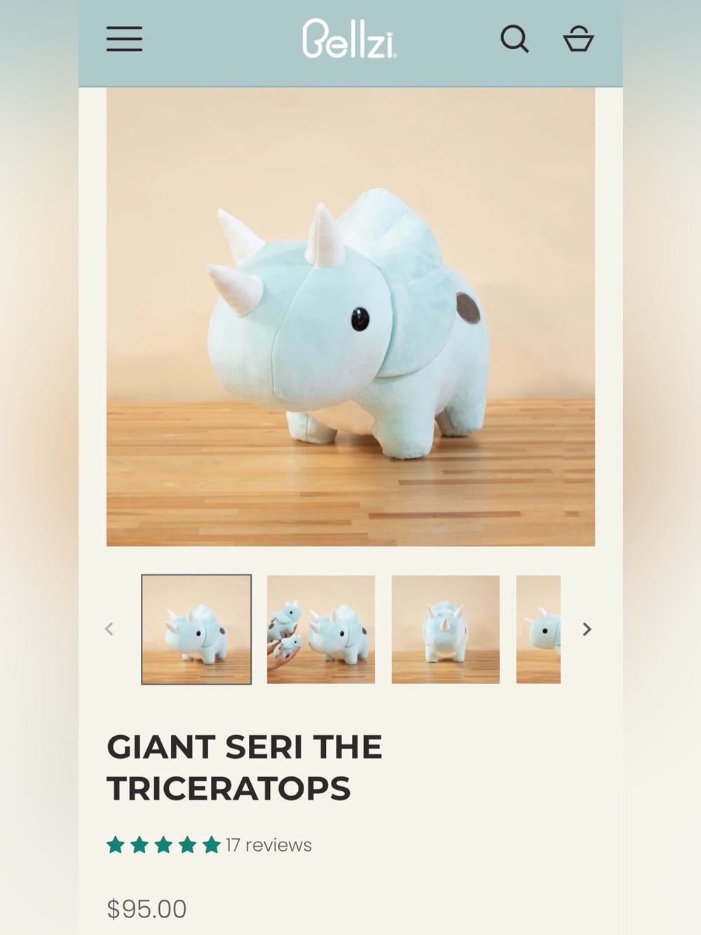 Bellzi Giant Seri the Tricertops